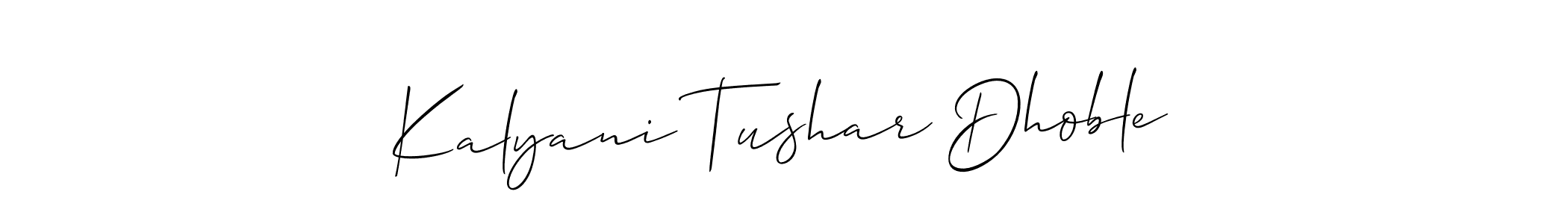 Also You can easily find your signature by using the search form. We will create Kalyani Tushar Dhoble name handwritten signature images for you free of cost using Allison_Script sign style. Kalyani Tushar Dhoble signature style 2 images and pictures png
