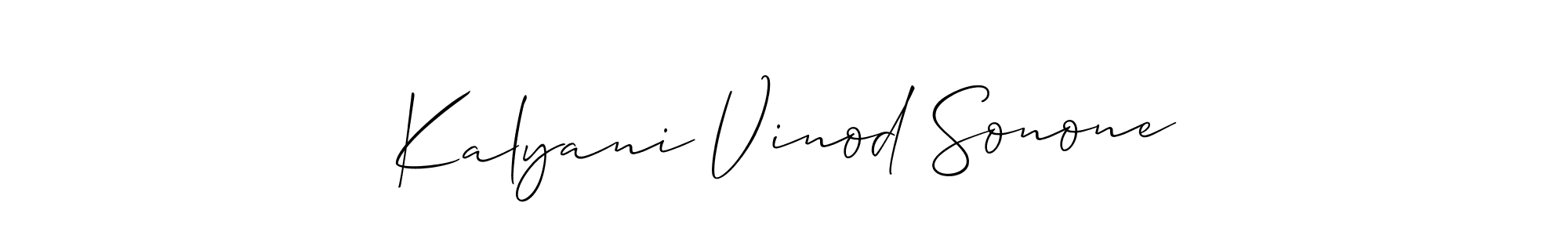 The best way (Allison_Script) to make a short signature is to pick only two or three words in your name. The name Kalyani Vinod Sonone include a total of six letters. For converting this name. Kalyani Vinod Sonone signature style 2 images and pictures png