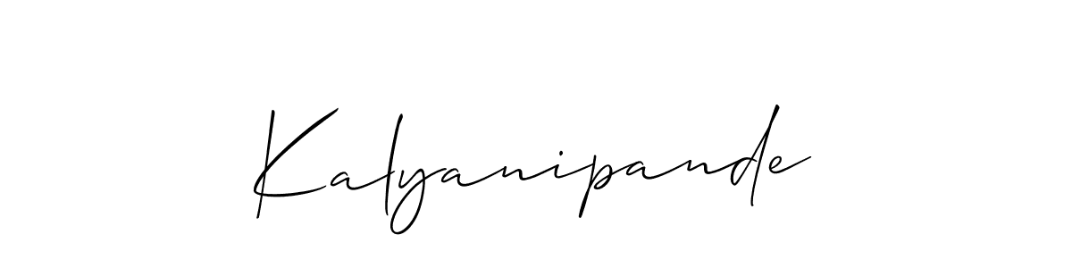Use a signature maker to create a handwritten signature online. With this signature software, you can design (Allison_Script) your own signature for name Kalyanipande. Kalyanipande signature style 2 images and pictures png