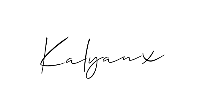 How to make Kalyanx signature? Allison_Script is a professional autograph style. Create handwritten signature for Kalyanx name. Kalyanx signature style 2 images and pictures png