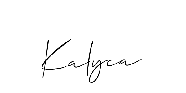 Use a signature maker to create a handwritten signature online. With this signature software, you can design (Allison_Script) your own signature for name Kalyca. Kalyca signature style 2 images and pictures png