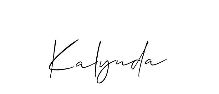 Create a beautiful signature design for name Kalynda. With this signature (Allison_Script) fonts, you can make a handwritten signature for free. Kalynda signature style 2 images and pictures png