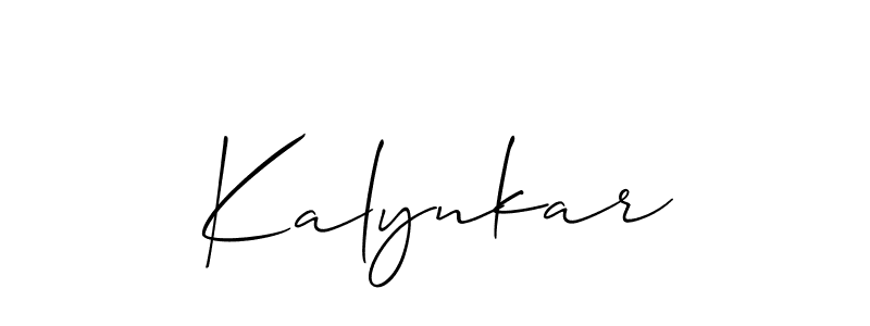 Design your own signature with our free online signature maker. With this signature software, you can create a handwritten (Allison_Script) signature for name Kalynkar. Kalynkar signature style 2 images and pictures png