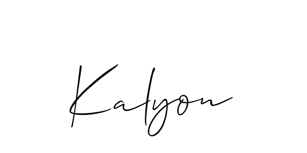 Design your own signature with our free online signature maker. With this signature software, you can create a handwritten (Allison_Script) signature for name Kalyon. Kalyon signature style 2 images and pictures png