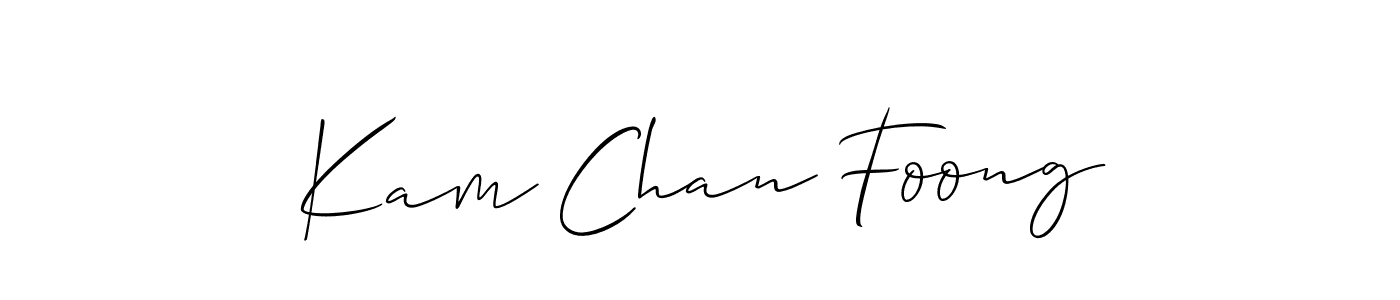 Use a signature maker to create a handwritten signature online. With this signature software, you can design (Allison_Script) your own signature for name Kam Chan Foong. Kam Chan Foong signature style 2 images and pictures png