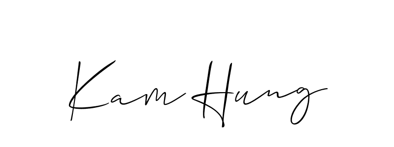 How to make Kam Hung name signature. Use Allison_Script style for creating short signs online. This is the latest handwritten sign. Kam Hung signature style 2 images and pictures png