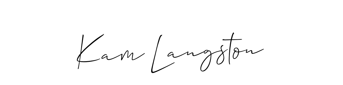 Make a short Kam Langston signature style. Manage your documents anywhere anytime using Allison_Script. Create and add eSignatures, submit forms, share and send files easily. Kam Langston signature style 2 images and pictures png