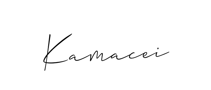 Use a signature maker to create a handwritten signature online. With this signature software, you can design (Allison_Script) your own signature for name Kamacei. Kamacei signature style 2 images and pictures png