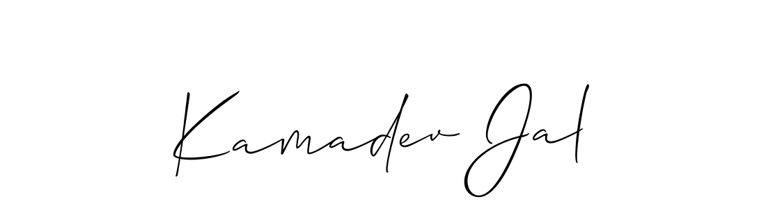 How to make Kamadev Jal name signature. Use Allison_Script style for creating short signs online. This is the latest handwritten sign. Kamadev Jal signature style 2 images and pictures png