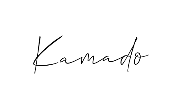 Design your own signature with our free online signature maker. With this signature software, you can create a handwritten (Allison_Script) signature for name Kamado. Kamado signature style 2 images and pictures png