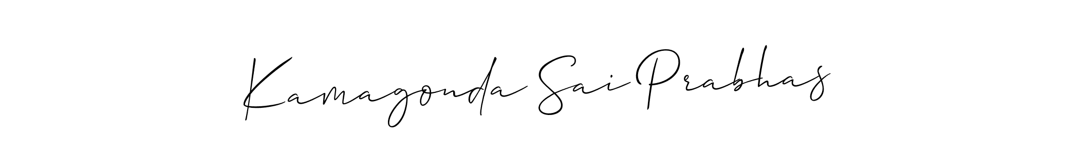 This is the best signature style for the Kamagonda Sai Prabhas name. Also you like these signature font (Allison_Script). Mix name signature. Kamagonda Sai Prabhas signature style 2 images and pictures png