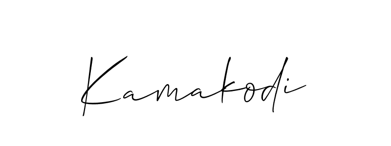 Create a beautiful signature design for name Kamakodi. With this signature (Allison_Script) fonts, you can make a handwritten signature for free. Kamakodi signature style 2 images and pictures png
