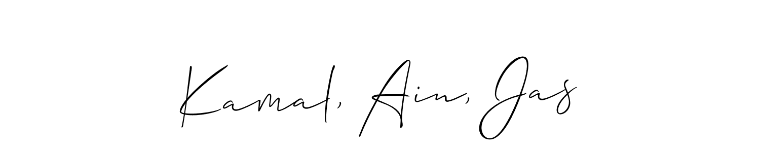 It looks lik you need a new signature style for name Kamal, Ain, Jas. Design unique handwritten (Allison_Script) signature with our free signature maker in just a few clicks. Kamal, Ain, Jas signature style 2 images and pictures png