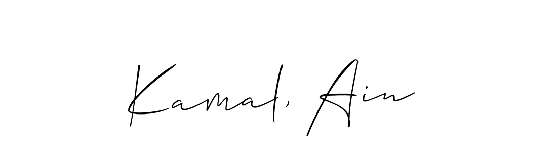 The best way (Allison_Script) to make a short signature is to pick only two or three words in your name. The name Kamal, Ain  include a total of six letters. For converting this name. Kamal, Ain  signature style 2 images and pictures png