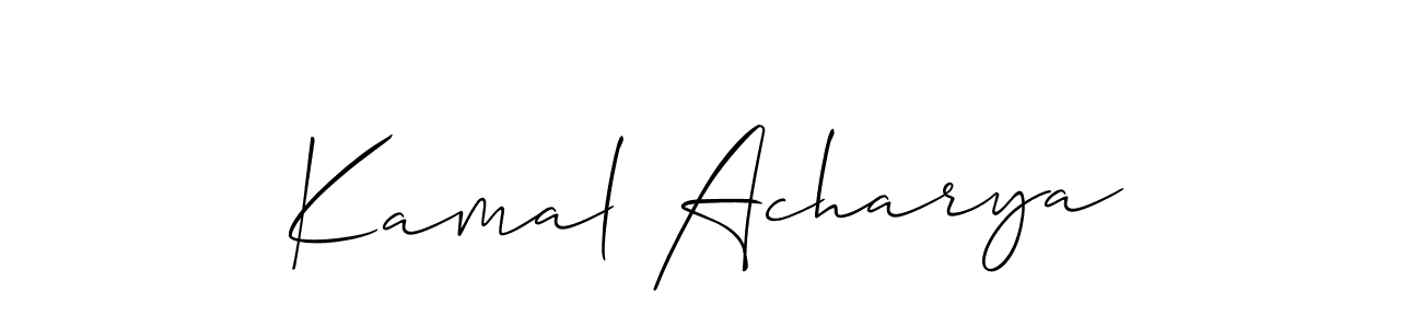 How to make Kamal Acharya name signature. Use Allison_Script style for creating short signs online. This is the latest handwritten sign. Kamal Acharya signature style 2 images and pictures png