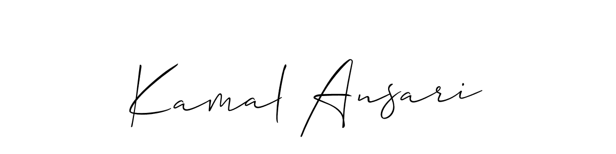 Allison_Script is a professional signature style that is perfect for those who want to add a touch of class to their signature. It is also a great choice for those who want to make their signature more unique. Get Kamal Ansari name to fancy signature for free. Kamal Ansari signature style 2 images and pictures png