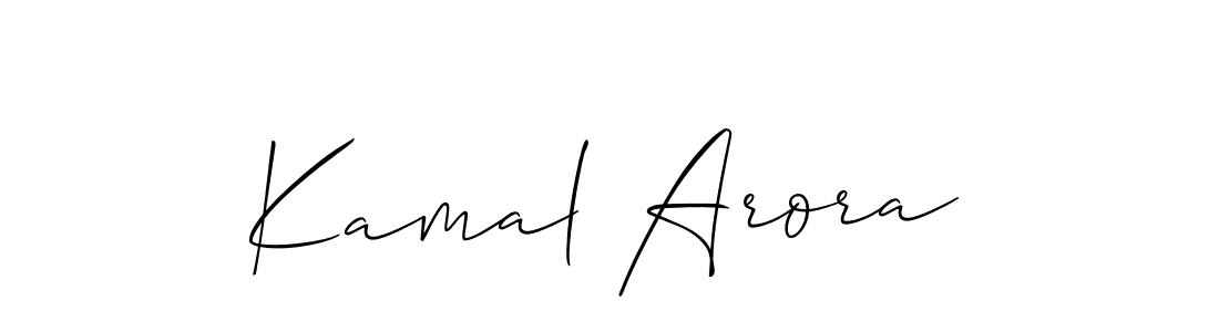 Create a beautiful signature design for name Kamal Arora. With this signature (Allison_Script) fonts, you can make a handwritten signature for free. Kamal Arora signature style 2 images and pictures png