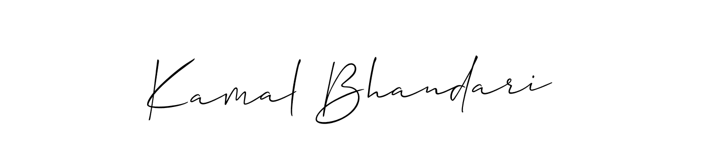 Make a short Kamal Bhandari signature style. Manage your documents anywhere anytime using Allison_Script. Create and add eSignatures, submit forms, share and send files easily. Kamal Bhandari signature style 2 images and pictures png