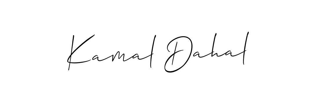 Allison_Script is a professional signature style that is perfect for those who want to add a touch of class to their signature. It is also a great choice for those who want to make their signature more unique. Get Kamal Dahal name to fancy signature for free. Kamal Dahal signature style 2 images and pictures png