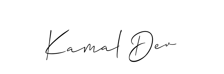 Use a signature maker to create a handwritten signature online. With this signature software, you can design (Allison_Script) your own signature for name Kamal Dev. Kamal Dev signature style 2 images and pictures png