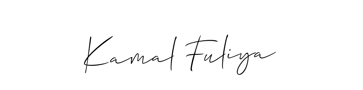 if you are searching for the best signature style for your name Kamal Fuliya. so please give up your signature search. here we have designed multiple signature styles  using Allison_Script. Kamal Fuliya signature style 2 images and pictures png