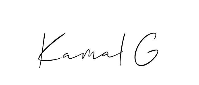 Also You can easily find your signature by using the search form. We will create Kamal G name handwritten signature images for you free of cost using Allison_Script sign style. Kamal G signature style 2 images and pictures png