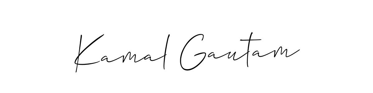 Create a beautiful signature design for name Kamal Gautam. With this signature (Allison_Script) fonts, you can make a handwritten signature for free. Kamal Gautam signature style 2 images and pictures png