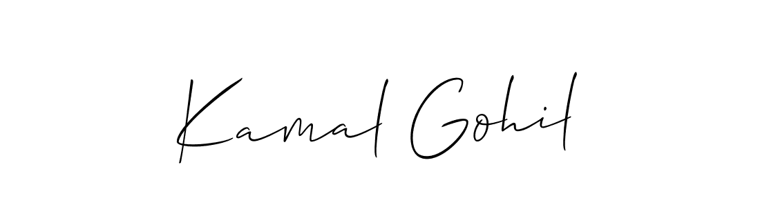 Similarly Allison_Script is the best handwritten signature design. Signature creator online .You can use it as an online autograph creator for name Kamal Gohil. Kamal Gohil signature style 2 images and pictures png
