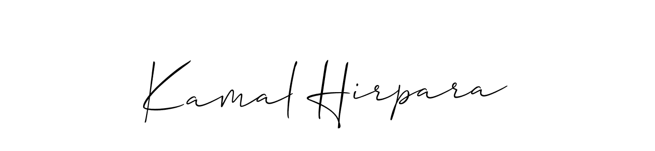 Make a short Kamal Hirpara signature style. Manage your documents anywhere anytime using Allison_Script. Create and add eSignatures, submit forms, share and send files easily. Kamal Hirpara signature style 2 images and pictures png