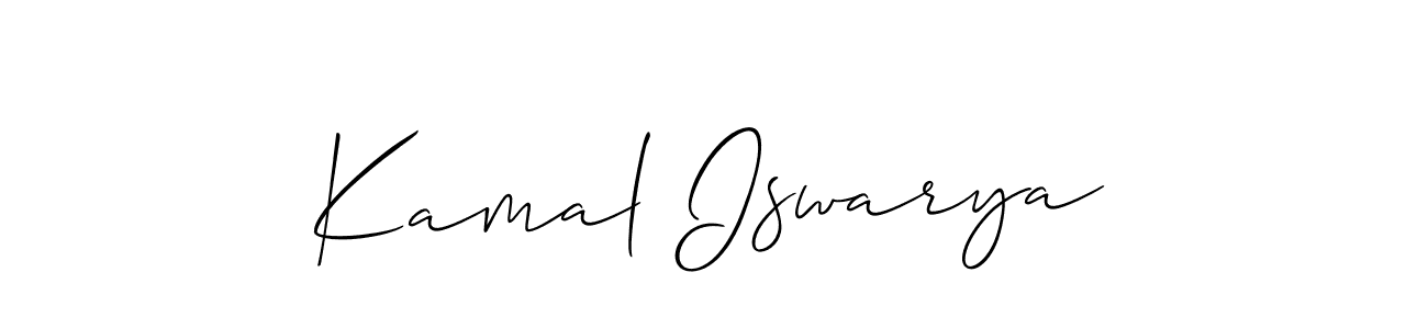 The best way (Allison_Script) to make a short signature is to pick only two or three words in your name. The name Kamal Iswarya include a total of six letters. For converting this name. Kamal Iswarya signature style 2 images and pictures png