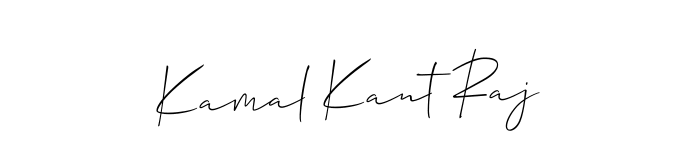 You should practise on your own different ways (Allison_Script) to write your name (Kamal Kant Raj) in signature. don't let someone else do it for you. Kamal Kant Raj signature style 2 images and pictures png