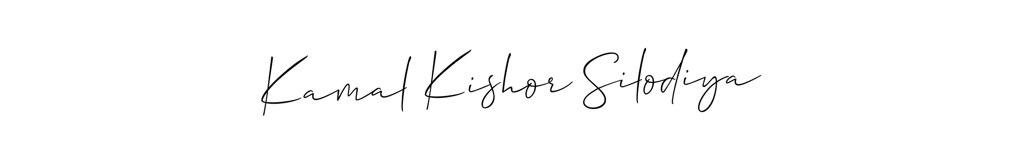 if you are searching for the best signature style for your name Kamal Kishor Silodiya. so please give up your signature search. here we have designed multiple signature styles  using Allison_Script. Kamal Kishor Silodiya signature style 2 images and pictures png