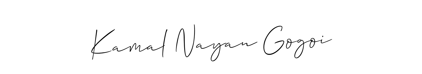 Also we have Kamal Nayan Gogoi name is the best signature style. Create professional handwritten signature collection using Allison_Script autograph style. Kamal Nayan Gogoi signature style 2 images and pictures png