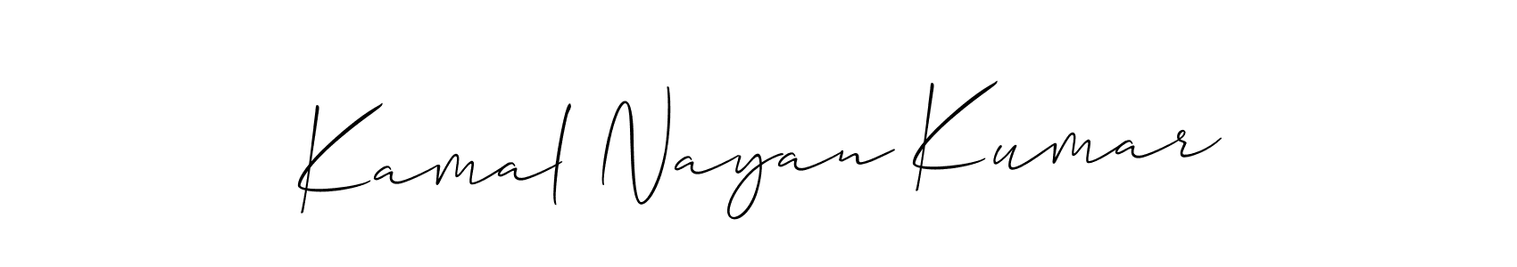 if you are searching for the best signature style for your name Kamal Nayan Kumar. so please give up your signature search. here we have designed multiple signature styles  using Allison_Script. Kamal Nayan Kumar signature style 2 images and pictures png