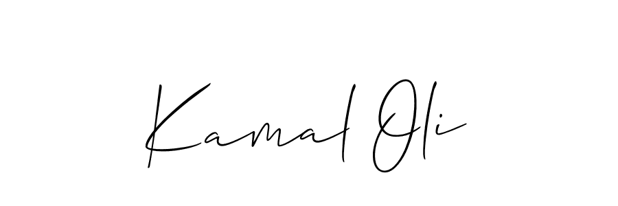 How to make Kamal Oli name signature. Use Allison_Script style for creating short signs online. This is the latest handwritten sign. Kamal Oli signature style 2 images and pictures png