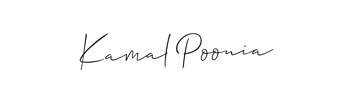 Make a beautiful signature design for name Kamal Poonia. With this signature (Allison_Script) style, you can create a handwritten signature for free. Kamal Poonia signature style 2 images and pictures png