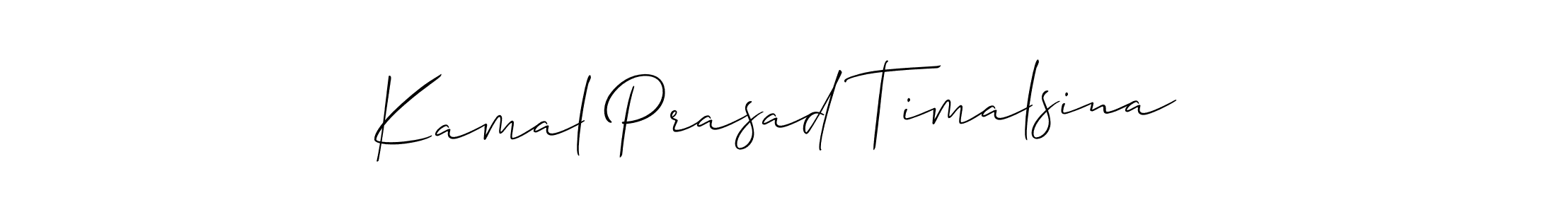 This is the best signature style for the Kamal Prasad Timalsina name. Also you like these signature font (Allison_Script). Mix name signature. Kamal Prasad Timalsina signature style 2 images and pictures png