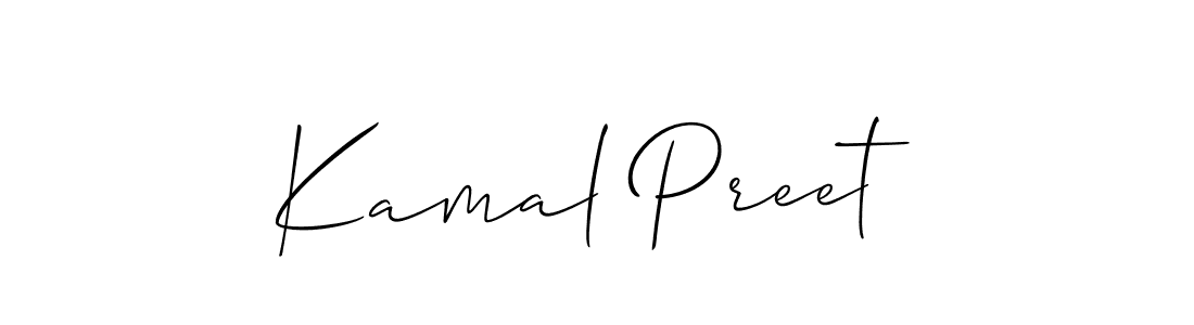 Also we have Kamal Preet name is the best signature style. Create professional handwritten signature collection using Allison_Script autograph style. Kamal Preet signature style 2 images and pictures png