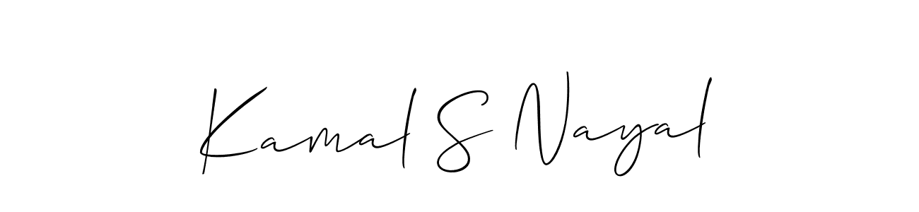 Make a beautiful signature design for name Kamal S Nayal. With this signature (Allison_Script) style, you can create a handwritten signature for free. Kamal S Nayal signature style 2 images and pictures png