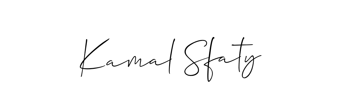 You should practise on your own different ways (Allison_Script) to write your name (Kamal Sfaty) in signature. don't let someone else do it for you. Kamal Sfaty signature style 2 images and pictures png