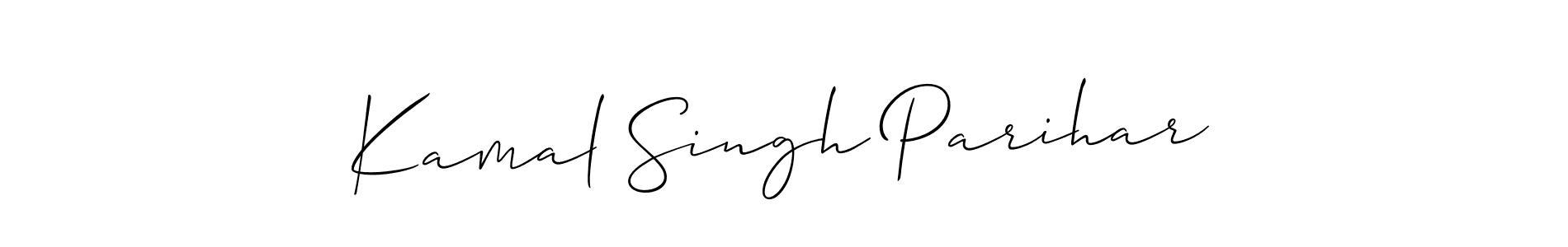 The best way (Allison_Script) to make a short signature is to pick only two or three words in your name. The name Kamal Singh Parihar include a total of six letters. For converting this name. Kamal Singh Parihar signature style 2 images and pictures png