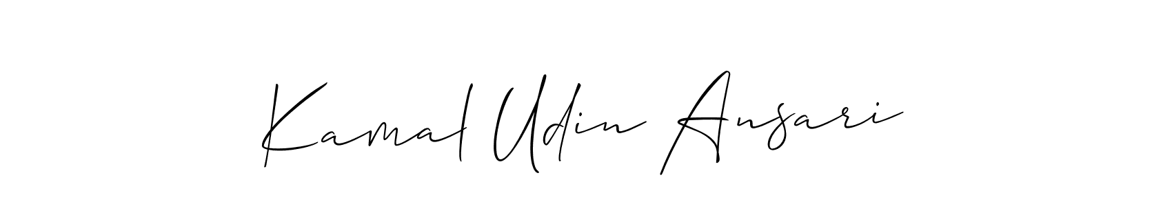 You should practise on your own different ways (Allison_Script) to write your name (Kamal Udin Ansari) in signature. don't let someone else do it for you. Kamal Udin Ansari signature style 2 images and pictures png