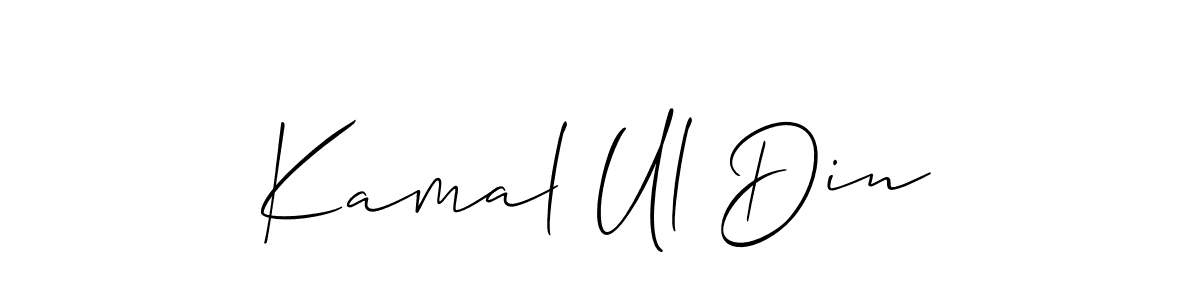 The best way (Allison_Script) to make a short signature is to pick only two or three words in your name. The name Kamal Ul Din include a total of six letters. For converting this name. Kamal Ul Din signature style 2 images and pictures png