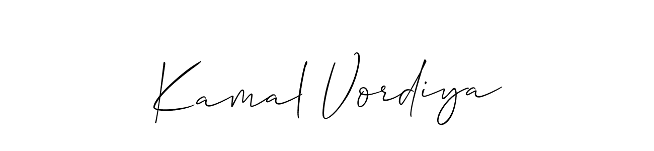 It looks lik you need a new signature style for name Kamal Vordiya. Design unique handwritten (Allison_Script) signature with our free signature maker in just a few clicks. Kamal Vordiya signature style 2 images and pictures png