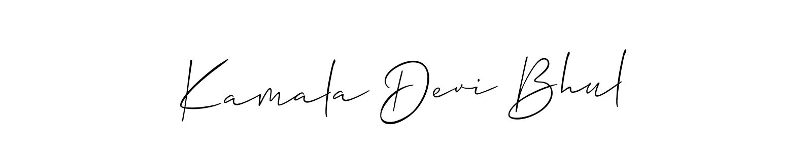 Check out images of Autograph of Kamala Devi Bhul name. Actor Kamala Devi Bhul Signature Style. Allison_Script is a professional sign style online. Kamala Devi Bhul signature style 2 images and pictures png