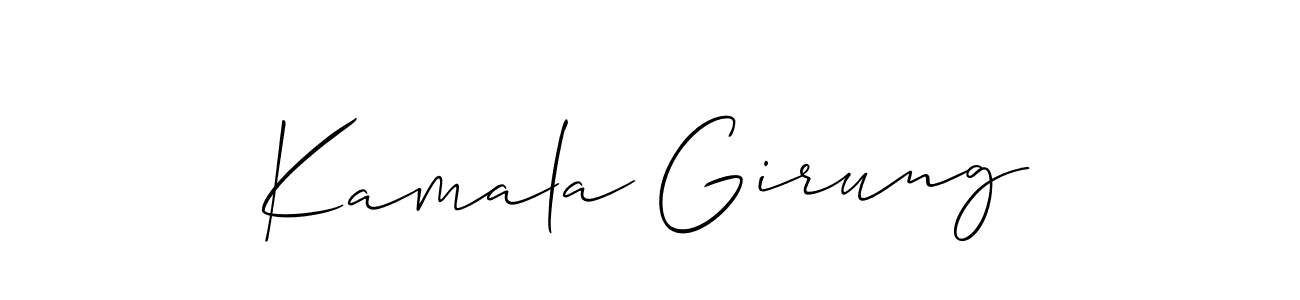 The best way (Allison_Script) to make a short signature is to pick only two or three words in your name. The name Kamala Girung include a total of six letters. For converting this name. Kamala Girung signature style 2 images and pictures png