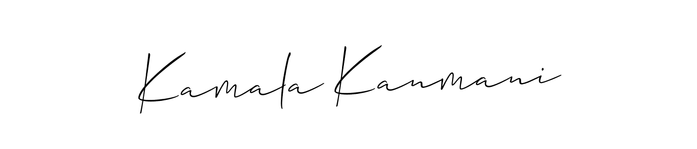 It looks lik you need a new signature style for name Kamala Kanmani. Design unique handwritten (Allison_Script) signature with our free signature maker in just a few clicks. Kamala Kanmani signature style 2 images and pictures png