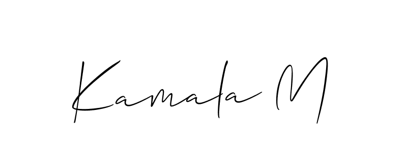 Design your own signature with our free online signature maker. With this signature software, you can create a handwritten (Allison_Script) signature for name Kamala M. Kamala M signature style 2 images and pictures png