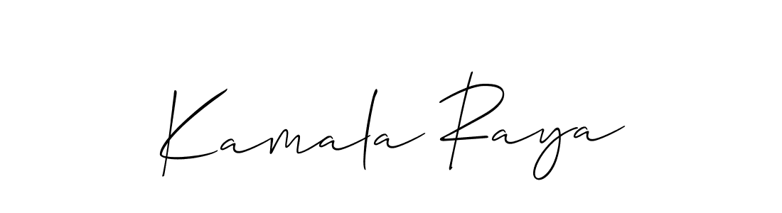 The best way (Allison_Script) to make a short signature is to pick only two or three words in your name. The name Kamala Raya include a total of six letters. For converting this name. Kamala Raya signature style 2 images and pictures png