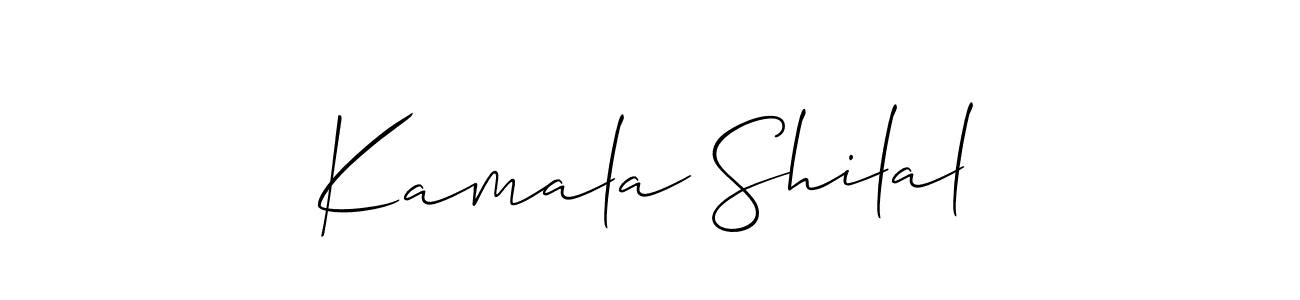 if you are searching for the best signature style for your name Kamala Shilal. so please give up your signature search. here we have designed multiple signature styles  using Allison_Script. Kamala Shilal signature style 2 images and pictures png